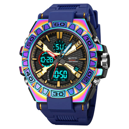 Relojes, reloj de moda para hombre, reloj resistente al agua hasta 5atm para hombre, correa de silicona con movimiento Digital-analógico de alta calidad