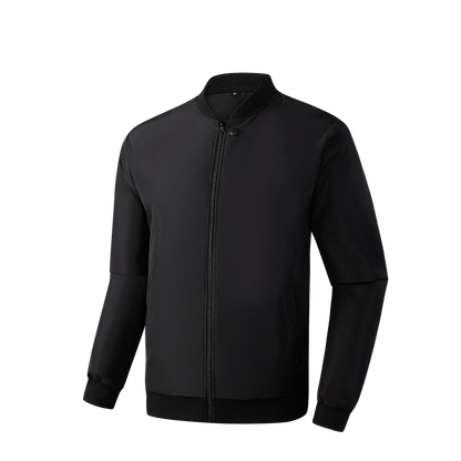 chaqueta corta holgada de Color sólido con cuello de béisbol para hombres de negocios Casual abrigo fino tendencia