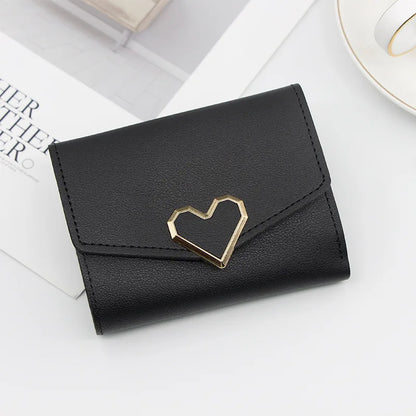 cartera larga con hebilla en forma de V para mujer, cartera triple para mujer