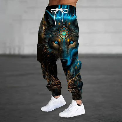 Pantalones deportivos al aire libre para hombre, pantalones de chándal con estampado de grafiti a la moda