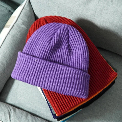Gorros de punto cálidos de Color sólido Unisex para mujeres y hombres invierno otoño al aire libre mantener
