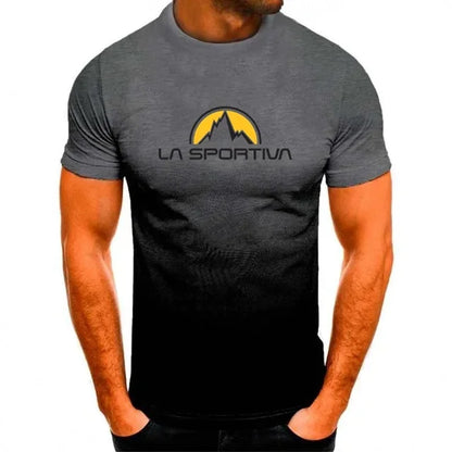 Camiseta deportiva de verano La Sportiva con estampado de letras para hombre, transpirable y cómoda, de cuello redondo, informal, de manga corta para correr