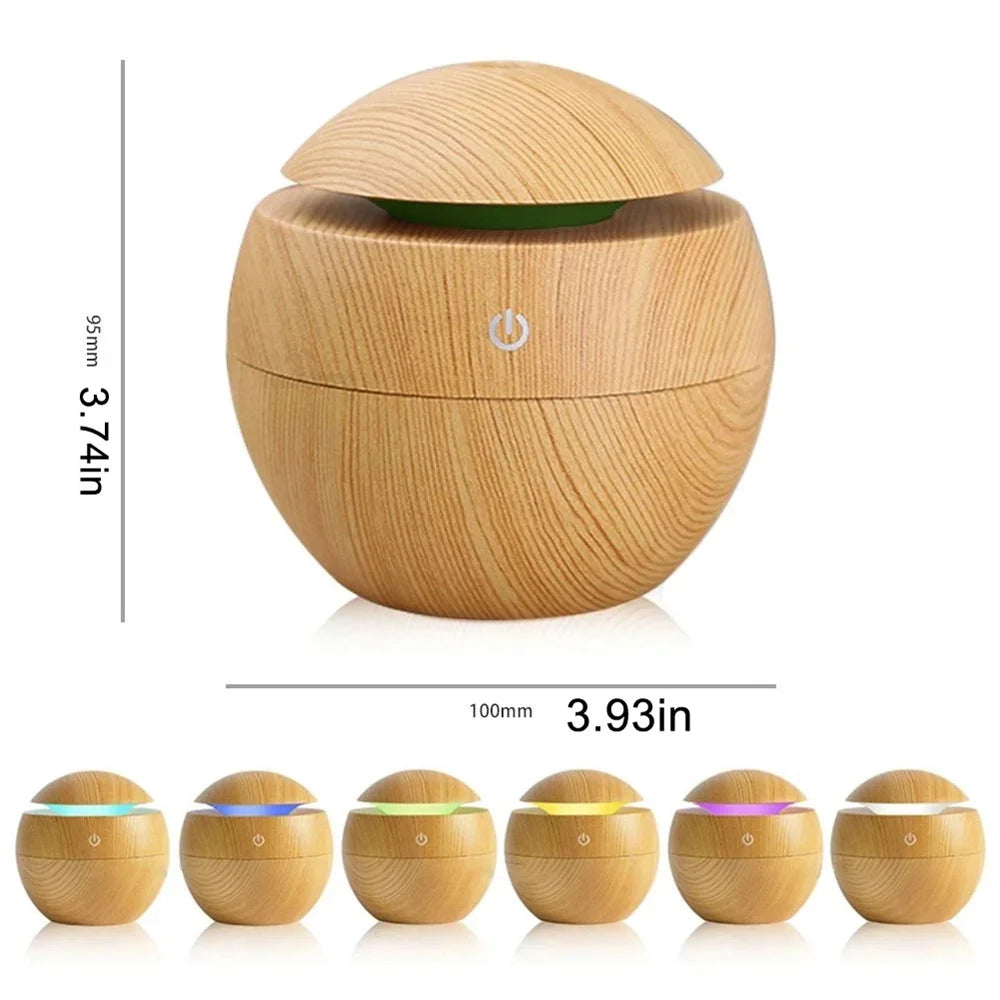 Humidificador eléctrico de aire con aroma, humidificador ultrasónico de madera, aromaterapia con aceites esenciales, generador de niebla fría para dormitorio