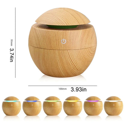 Humidificador eléctrico de aire con aroma, humidificador ultrasónico de madera, aromaterapia con aceites esenciales, generador de niebla fría para dormitorio