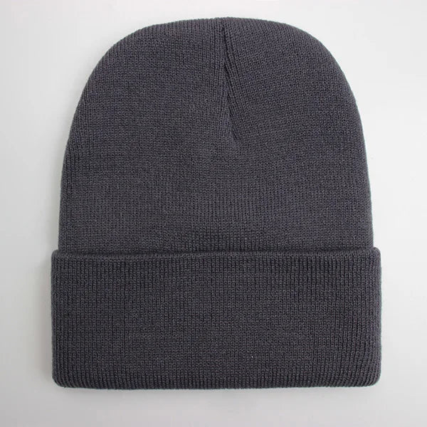 Gorro Unisex liso Otoño Invierno mezclas de lana Gorro de punto suave y cálido hombres mujeres
