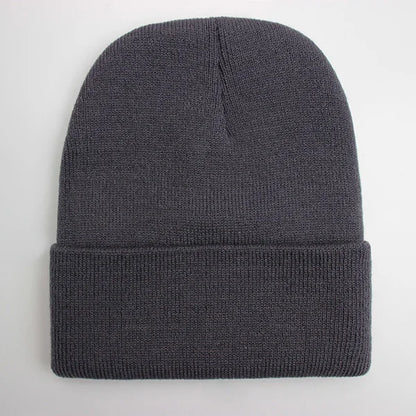 Gorro Unisex liso Otoño Invierno mezclas de lana Gorro de punto suave y cálido hombres mujeres