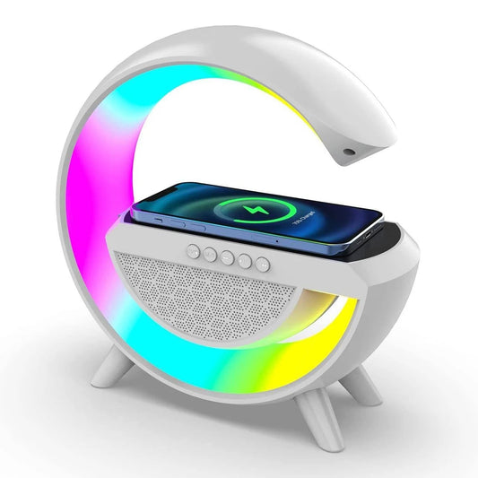 Altavoz Bluetooth portátil Klack®, lámpara de mesa y cargador inalámbrico con música tipo g