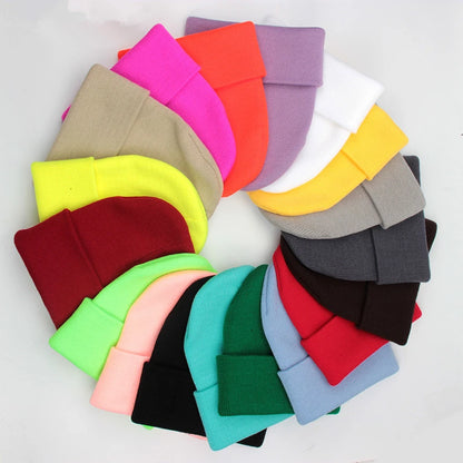 Gorro Unisex liso Otoño Invierno mezclas de lana Gorro de punto suave y cálido hombres mujeres