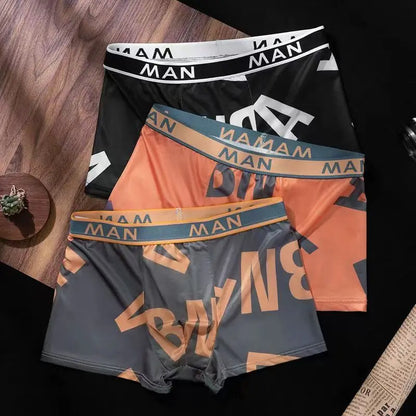 Lot de 12 boxers tendance pour homme, sous-vêtements respirants avec lettres imprimées 