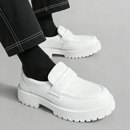 Mocasines clásicos de suela gruesa para hombre, zapatos de vestir formales para caballero