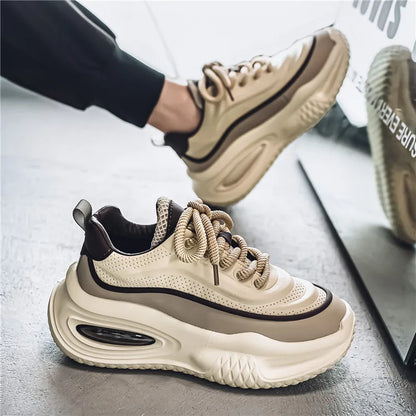 Zapatos deportivos informales para hombre, zapatos  de suela gruesa a la moda, zapatos de hombre modernos y cómodos adecuados para exteriores