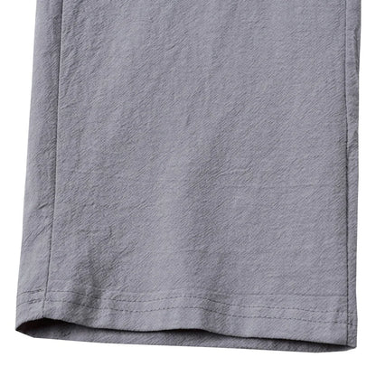 Pantalones de algodón y lino para hombres europeos y americanos, pantalones de trabajo con múltiples bolsillos, ropa deportiva recta holgada y pantalones casuales