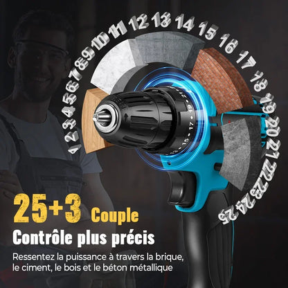 Cordless Impact Drill Electric Screwdriver Electric Hammer Mini Hand Drill Lithium-ion Battery Power Tools 28V