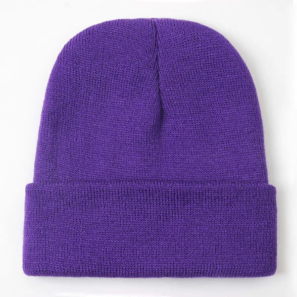 Gorro Unisex liso Otoño Invierno mezclas de lana Gorro de punto suave y cálido hombres mujeres