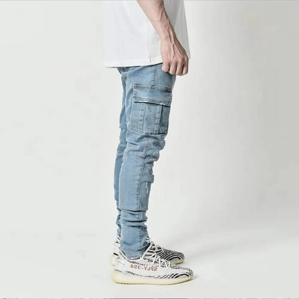 Pantalones vaqueros elásticos de calle para hombre