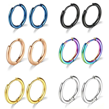 1 paire de boucles d'oreilles créoles en acier inoxydable pour femmes et hommes, petites boucles d'oreilles couleur or pour filles, bijoux pour femmes, boucles d'oreilles pour piercing au cartilage