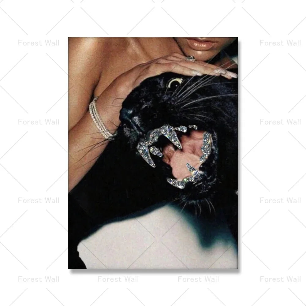 póster moderno de moda de lujo, leopardo, Tigre, perro, imagen artística nórdica, decoración del hogar