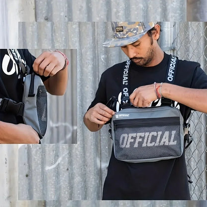 Men's style chest bag, two-strap tactical chest rig vest, bags for travel, hiking and outdoor sports