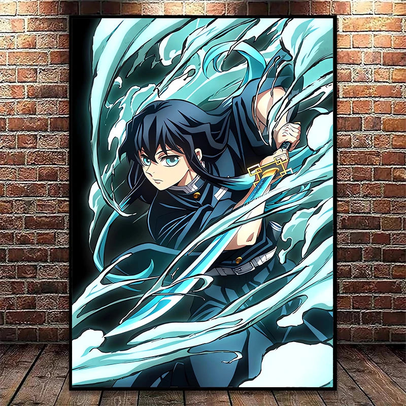 impresiones de decoración del hogar de Nezuko y Tanjiro, pintura en lienzo para sala de estar y dormitorio, regalos Murales