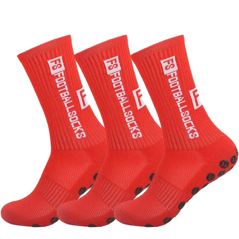 3 pares de calcetines resistentes de fútbol antideslizantes para hombres y mujeres