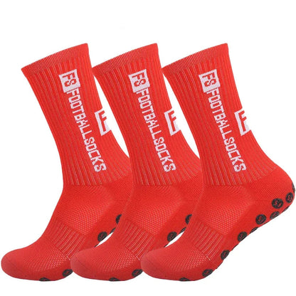 3 pares de calcetines resistentes de fútbol antideslizantes para hombres y mujeres