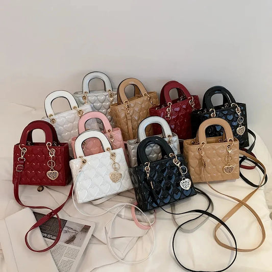 Bolso de mano para mujer, de alta calidad, a la moda, clásico, acolchado, con asa cuadrada, bandolera de hombro.