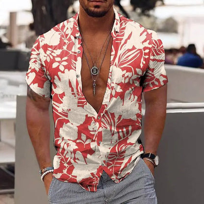 Chemises cocotiers pour hommes, chemises imprimées en 3D pour hommes, chemises de plage à manches courtes, chemisier tendance pour hommes, chemise 