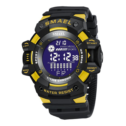 Reloj deportivo digital de lujo para hombre, estilo militar, resistente al agua, con esfera grande y retroiluminación LED