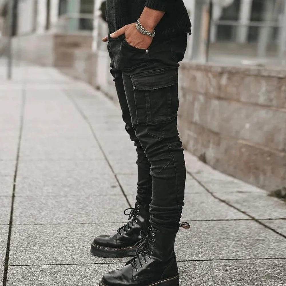 Pantalones vaqueros elásticos de calle para hombre
