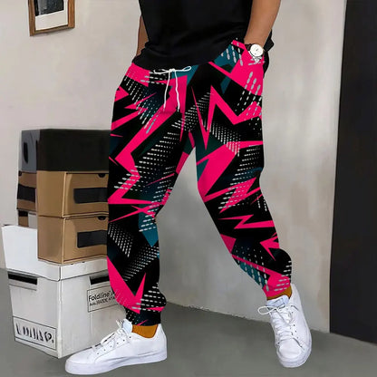 Pantalones deportivos al aire libre para hombre, pantalones de chándal con estampado de grafiti a la moda