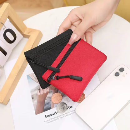 Mini monedero de lona con cremallera Simple unisex