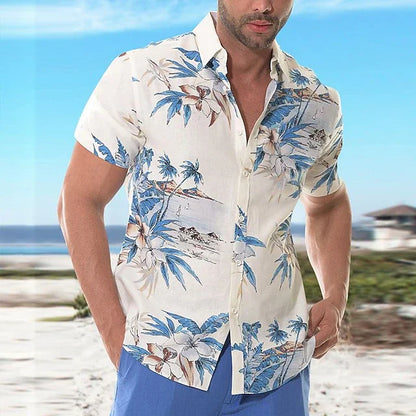 Chemises cocotiers pour hommes, chemises imprimées en 3D pour hommes, chemises de plage à manches courtes, chemisier tendance pour hommes, chemise 