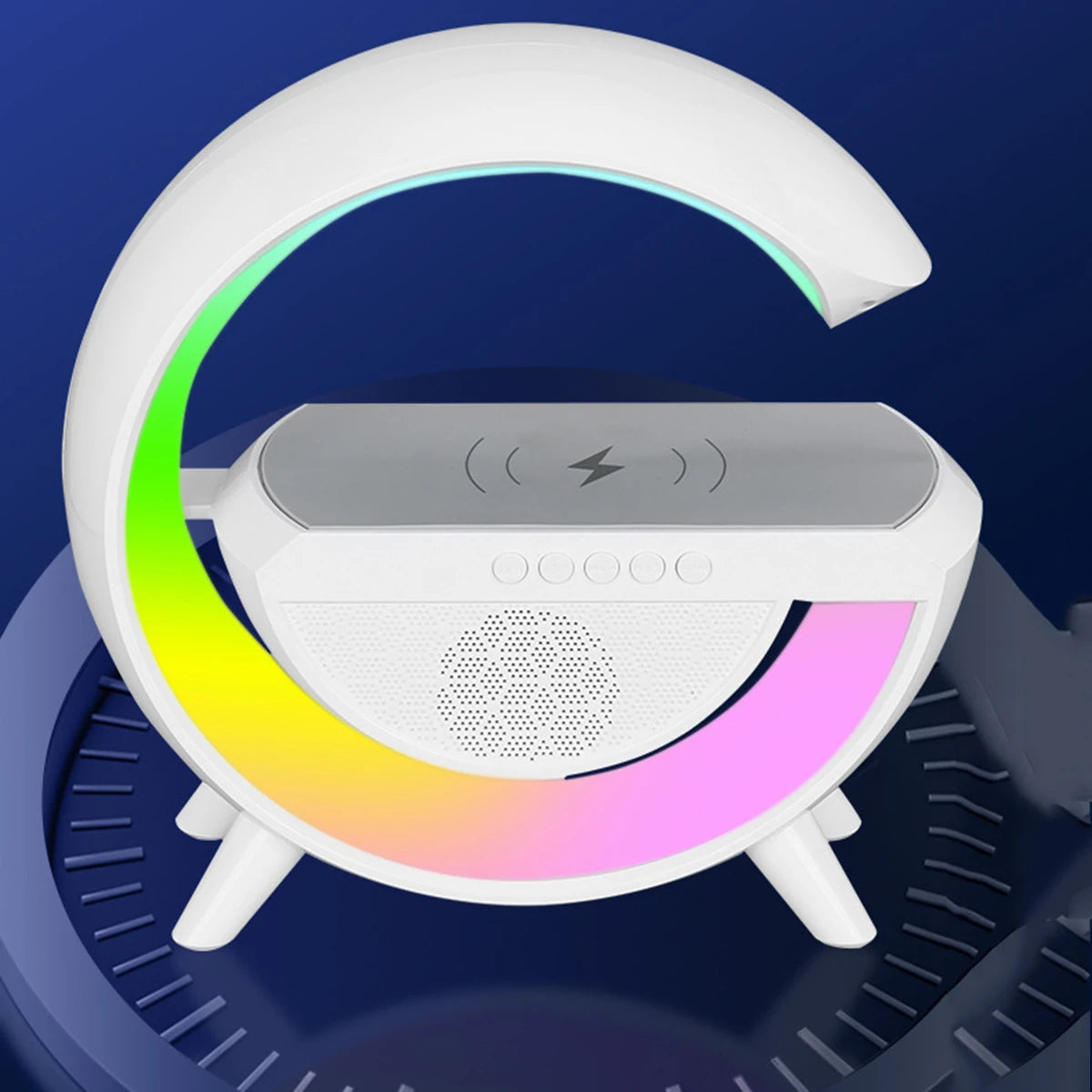 Altavoz Bluetooth portátil Klack®, lámpara de mesa y cargador inalámbrico con música tipo g