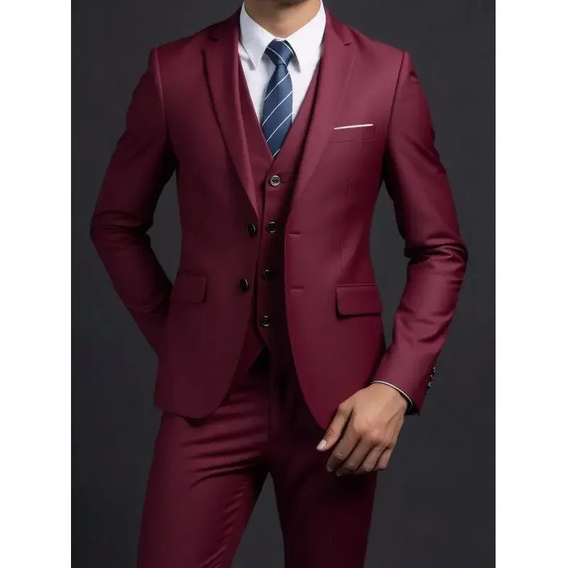 traje de boda informal de estilo británico de negocios de caballero a la moda para presentador de banquete de color sólido