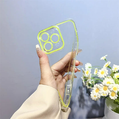 Funda para iPhone 16, 15, 14, 13, 12, 11 Pro Max, 14, 15, 16 Plus, carcasa luminosa fluorescente de neón