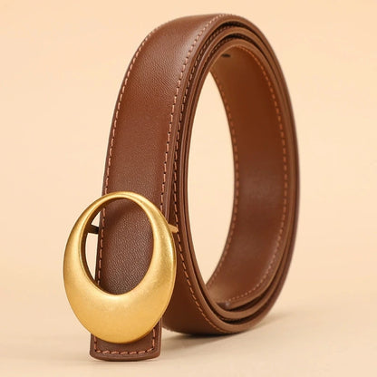 Cinturón de mujer de moda; cinturón de piel de vacuno para mujer