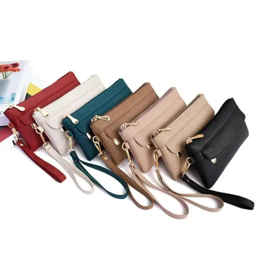 Nuevas carteras de PU para mujer, monederos de moda con cremallera larga, monedero para mujer