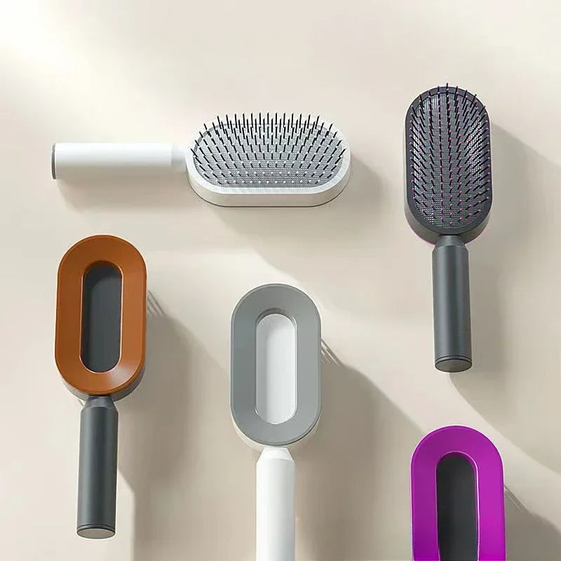 Peine de masaje, cepillo de pelo autolimpiante para mujer, peine de pelo rápido de una tecla, cojín de aire 3D, herramientas de estilismo para el cabello, peine con bolsa de aire