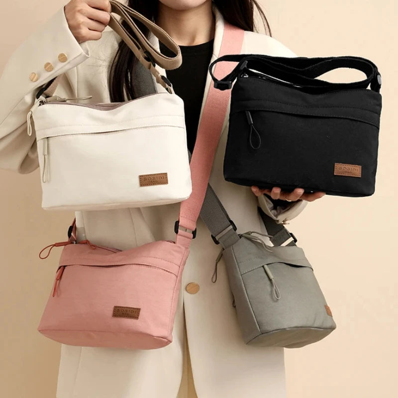 Bolso de hombro tipo bandolera de alta capacidad con 3 bolsillos principales para mujer