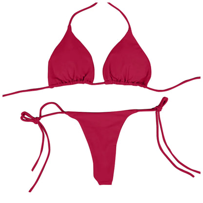 Conjunto de bikini sexy de verano, traje de baño brasileño para mujer, sujetador, tanga, dos piezas, ropa de playa, traje de baño para mujer
