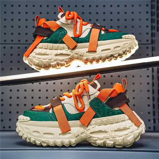 Zapatos deportivos para hombre, suela de neumático de coche, zapatillas altas