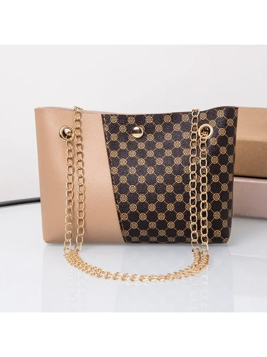 Nueva moda, bolso de cubo con cadena y estampado de lunares, bolso bandolera de un solo hombro