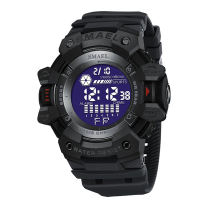 Reloj deportivo digital de lujo para hombre, estilo militar, resistente al agua, con esfera grande y retroiluminación LED