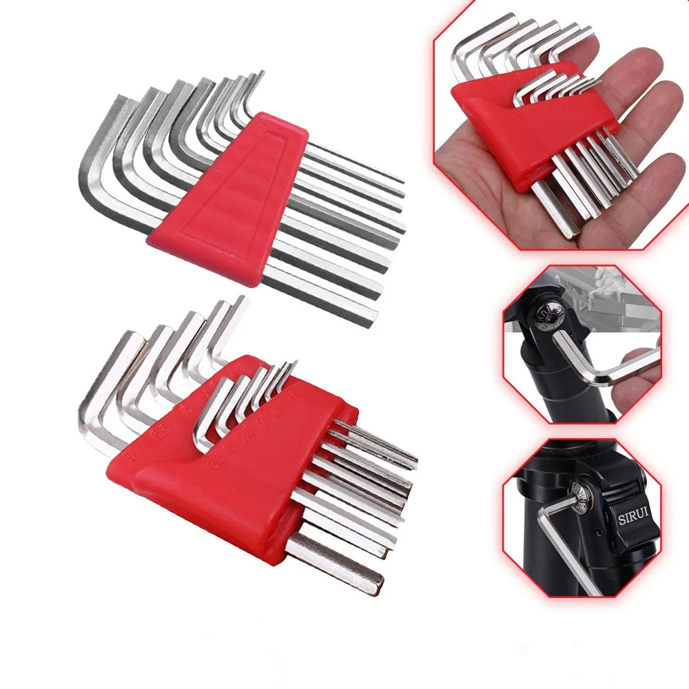Juego de llaves Allen métricas de 5/8/11 piezas, tamaño de llave L, brazo corto, herramientas de reparación de vehículos para el hogar