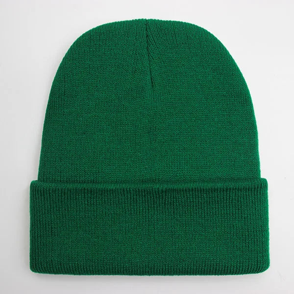 Gorro Unisex liso Otoño Invierno mezclas de lana Gorro de punto suave y cálido hombres mujeres