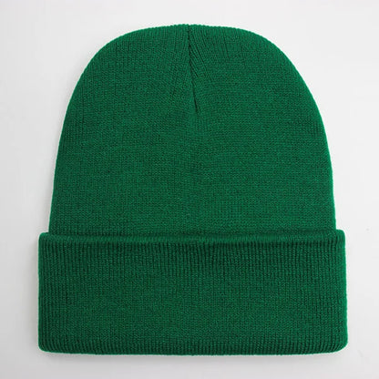 Gorro Unisex liso Otoño Invierno mezclas de lana Gorro de punto suave y cálido hombres mujeres