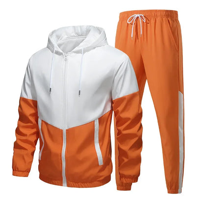 Conjunto informal de dos piezas para hombre, chaqueta deportiva de primavera