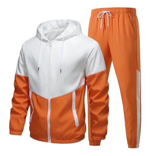 Conjunto informal de dos piezas para hombre, chaqueta deportiva de primavera