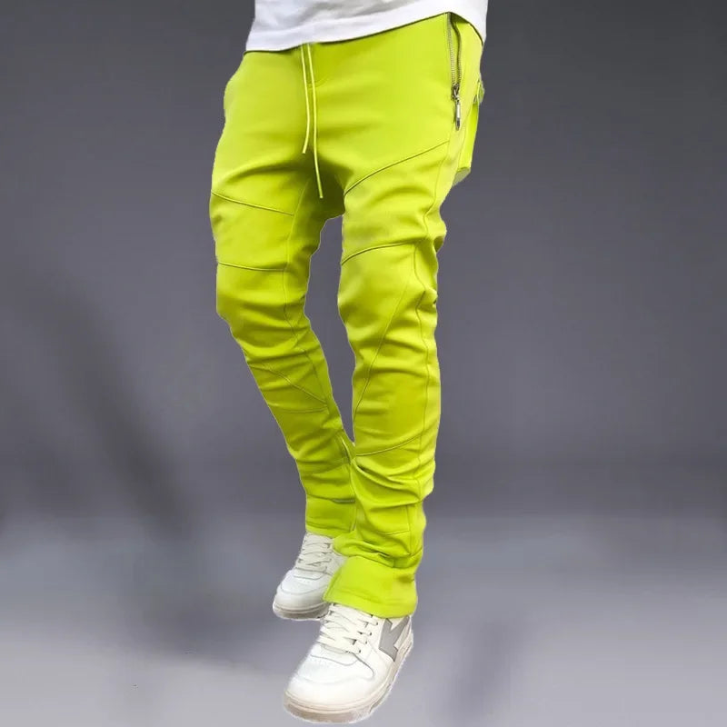 Pantalones deportivos para hombre, pantalones tobilleros agrupados coreanos de otoño, bolso escolar ajustado elástico, pantalones largos informales para correr de marca a la moda