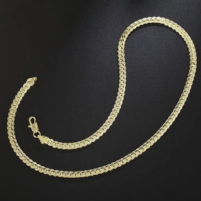 Collier chaîne Figaro 5 mm plaqué or 18 carats pavé latéral pour femmes hommes mode mariage fiançailles bijoux 925 argent sterling cadeaux 